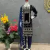 Charming Navy Blue Color Viscos velvet with Heavy Embroidery Work Party Wear Salwar Suit