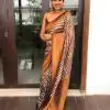 Dark Brown Silk Jacquard Fancy Saree