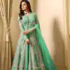 Drashti Dhami Light Green Embroidered Georgette Net Anarkali Suit