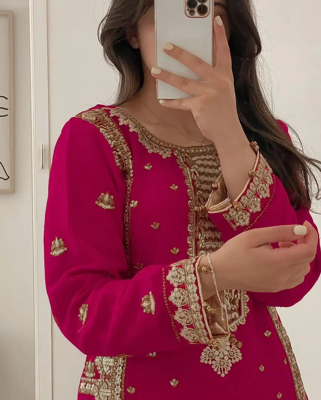 ZSR-3031 Red Color Top : Fox Georgette Work : Embroidery Sequence Work Inner : Micro Cotton Traditional Wear, Wedding, Festive, Events. @2199/- | Casual Suits, Jump Suits, Salwar suit, Creative suits, Designer Suits, Palazzo Suits, Party Wear Suits, Patiala Suits, Straight Suits