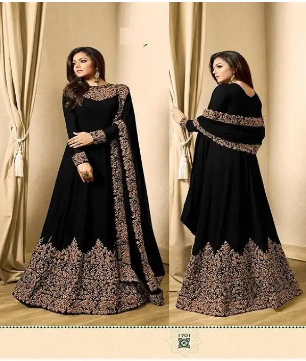 Floor Length Anarkali For Women’s In Black Color With Heavy Georgette | Anarkali Suits, Bollywood Anarkali, Creative-Anarkali, Designer Anarkali, Embroidered Anarkali, Party Wear Anarkali