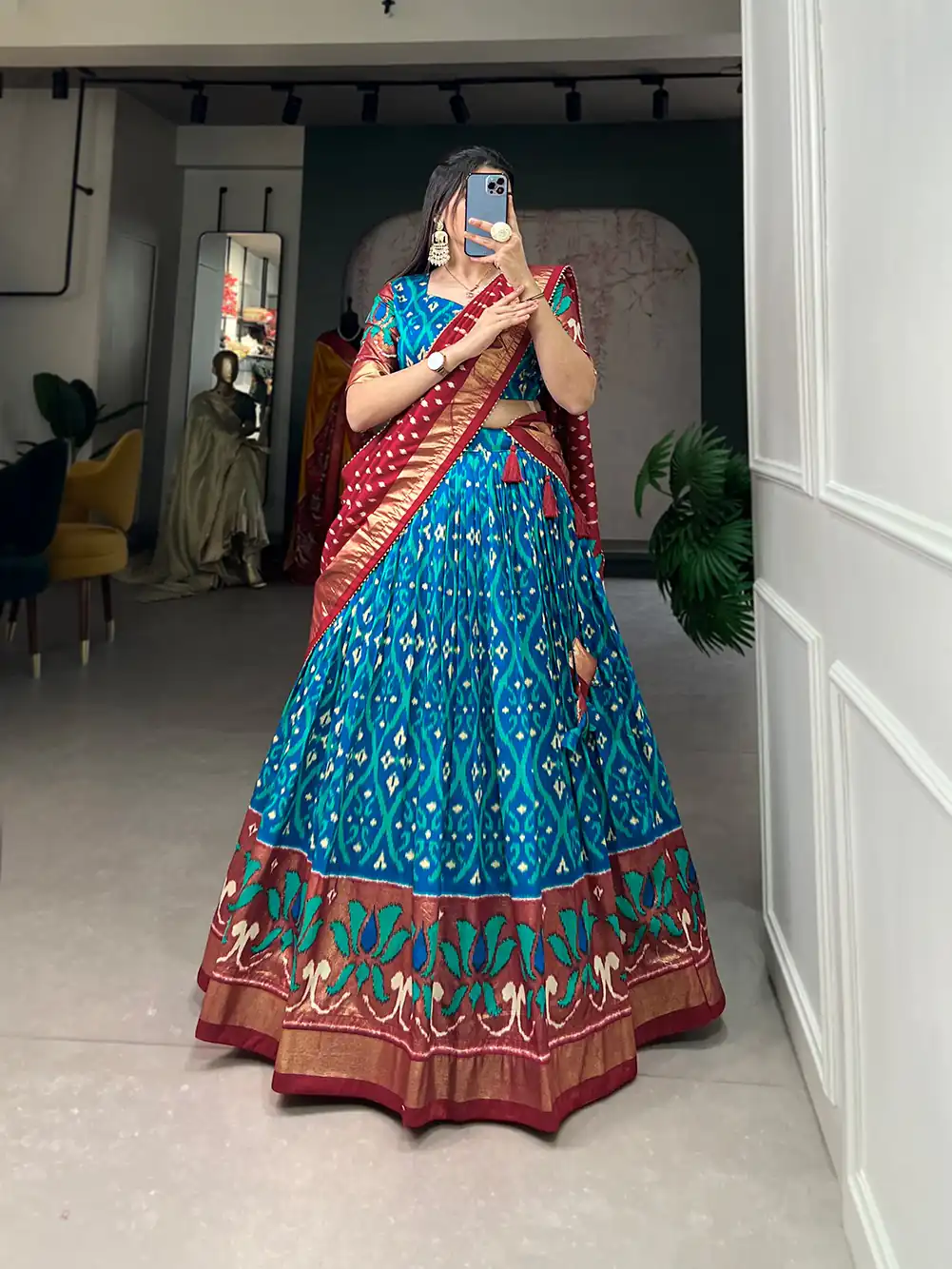 LNB 1615 Sky Blue Color Tussar Silk Drawstring & Printed With Foil Print & Heavy Tassels Lehenga Choli ? Expected Delivery 4-6 Working Days 2449/- | Lehenga, Bollywood Lehenga, Creative Lehenga, Designer Lehenga, Embroidered Lehenga, Party Wear Lehenga