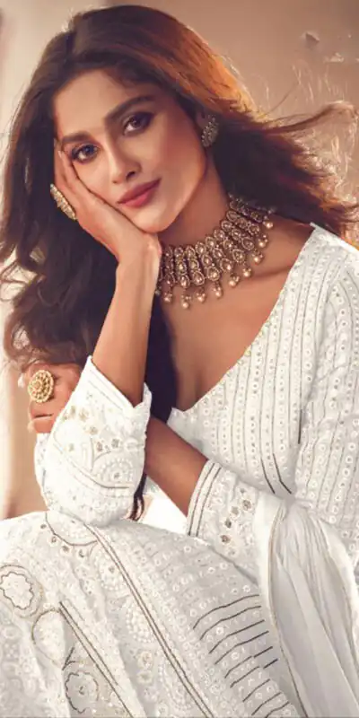 FC:-122 White color heavy Georgette with Embroidery And Santoon Work Classic Designer Suit Wedding,Party,Festive@2399/- Only | Anarkali Suits, Bollywood Anarkali, Creative-Anarkali, Designer Anarkali, Embroidered Anarkali, Party Wear Anarkali