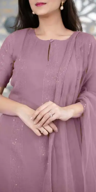 RTCKD 1040 Light Purple Top: Heavy Rayon Dupatta: Net Work: Fancy Thread Embroidery Sequence Work Party, Wedding, Festive @1649/- Only | Salwar suit, Casual Suits, Creative suits, Designer Suits, Party Wear Suits, Straight Suits