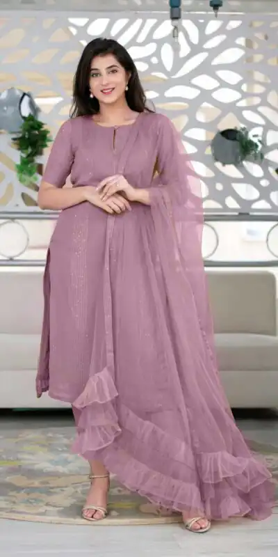 RTCKD 1040 Light Purple Top: Heavy Rayon Dupatta: Net Work: Fancy Thread Embroidery Sequence Work Party, Wedding, Festive @1649/- Only | Salwar suit, Casual Suits, Creative suits, Designer Suits, Party Wear Suits, Straight Suits