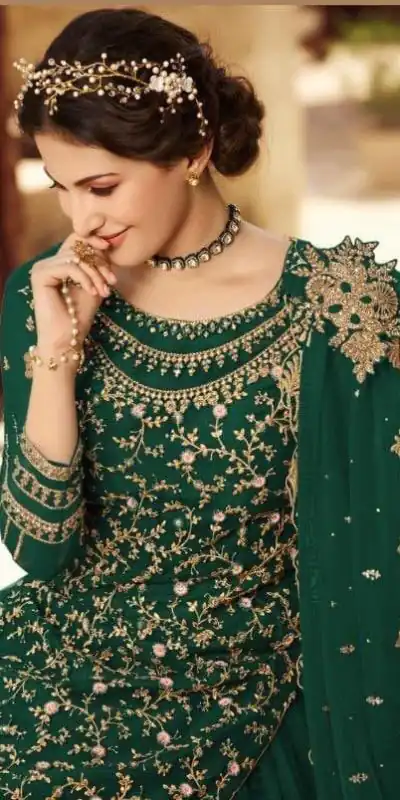 S 15030 Green Color Georgette Soft Net Sequence Embroidery Work Lehenga Choli Wedding, Party, Events Etc. Expected Delivery 4-6 Working Days 2299/- | Lehenga, Bollywood Lehenga, Creative Lehenga, Designer Lehenga, Embroidered Lehenga, Party Wear Lehenga