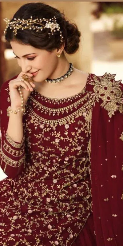S 15030 Maroon Color Georgette Soft Net Sequence Embroidery Work Lehenga Choli Wedding, Party, Events Etc. Expected Delivery 4-6 Working Days @2299/- | Lehenga, Bollywood Lehenga, Creative Lehenga, Designer Lehenga, Embroidered Lehenga, Party Wear Lehenga