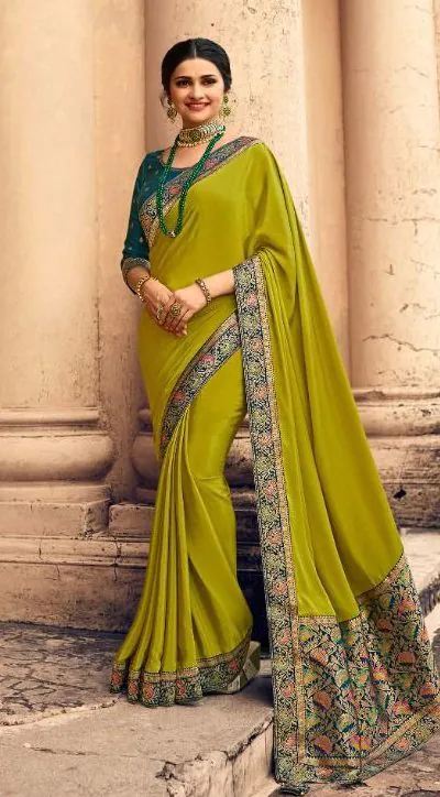 JR TANVI Pista Green Color Sana Silk With Jacquard Lace Saree  Casual, Wedding, Festive, Events Etc. Expected Delivery 4-6 Working Days @1549/- | Designer Sarees, Sarees, Bollywood Sarees, Creative Sarees, Embroidered Sarees, Ethnic Saree, Modern Digital sarees, Party Wear Sarees