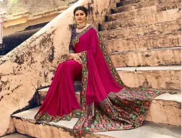 JR  TANVI Rani Pink Saree : Premium Sana Silk With Beautiful Jacquard Lace Blouse : Heavy Jacquard Fabrics  Daily, Casual, Festive @1549/- | Designer Sarees, Sarees, Bollywood Sarees, Creative Sarees, Embroidered Sarees, Ethnic Saree, Modern Digital sarees, Party Wear Sarees