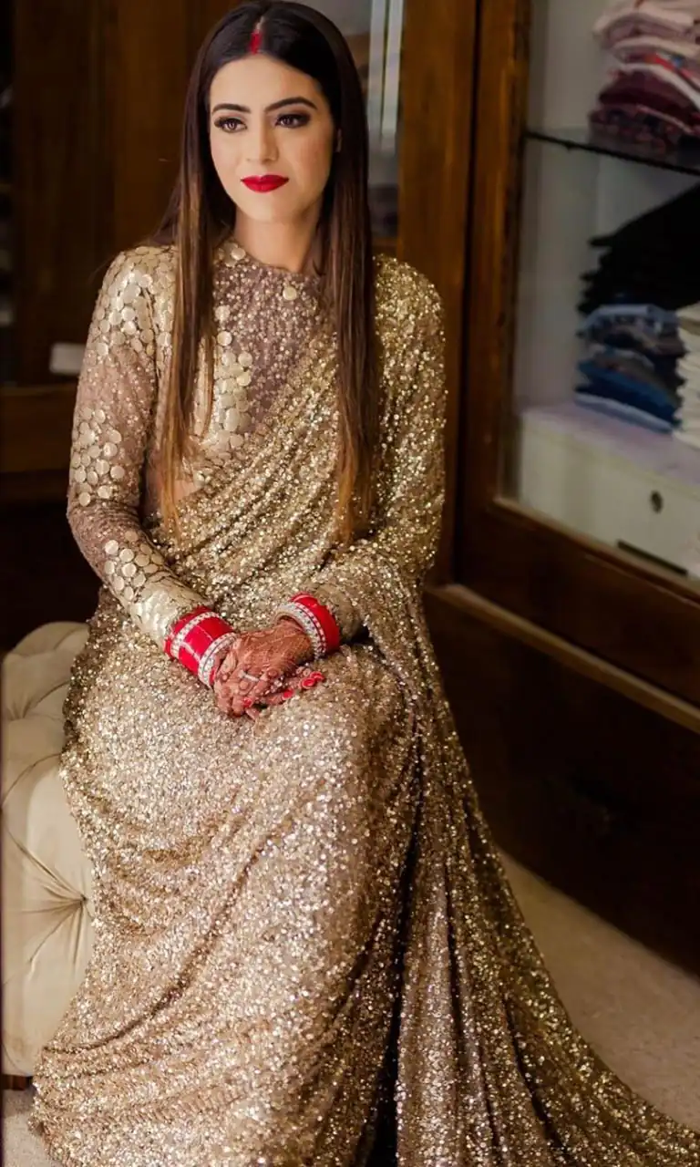 SN 236 Color: Gold Heavy Sequence Work Saree For Women's sn236, sn 236 Buy And Get 38% Off, On Sarees. SN236 | Sarees, Bollywood Sarees, Creative Sarees, Designer Sarees, Embroidered Sarees, Party Wear Sarees