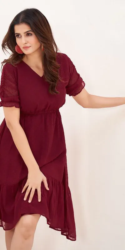 INLI Charming Red Color Heavy Georgette Butti Kurti Casual, Wedding, Party, Festive, Events Etc. Expected Delivery 4-6 Working Days @1299/- | Kurti, Bollywood Kurti, Creative Kurtis, Designer Kurti, Party Wear Kurti, Selfie Kurti
