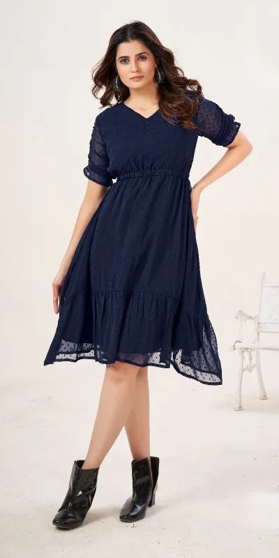 INLI Charming Royal Blue Color Heavy Georgette Butti Kurti Casual, Wedding, Party, Festive, Events Etc. Expected Delivery 4-6 Working Days @1299/- | Kurti, Bollywood Kurti, Creative Kurtis, Designer Kurti, Party Wear Kurti, Selfie Kurti