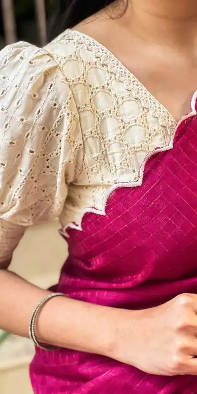 YNF7103 Pink Gadwall Chex Arca Work Blouse(Stitched) Saree Blouse(Stitched) Casual Party Wear, Wedding, Events Etc. Expected Delivery 4-6 Working Days @1699 | Designer Sarees, Embroidered Sarees, Sarees, Bollywood Sarees, Creative Sarees, Ethnic Saree, Modern Digital sarees, Party Wear Sarees