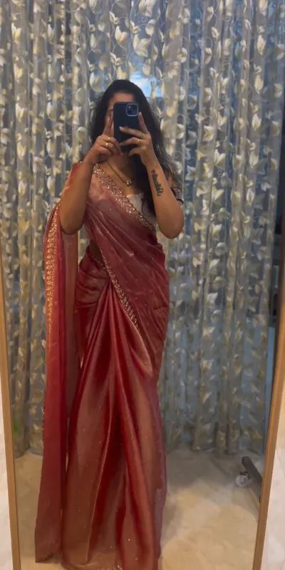 KD 459 Peach Color Jimmy choo Thread Sequence Work Saree Casual, Party, Wedding, Festive, Events Etc.  Expected Delivery  4-6 Working Days @1750/- Only | Designer Sarees, Sarees, Bollywood Sarees, Creative Sarees, Embroidered Sarees, Ethnic Saree, Modern Digital sarees, Party Wear Sarees