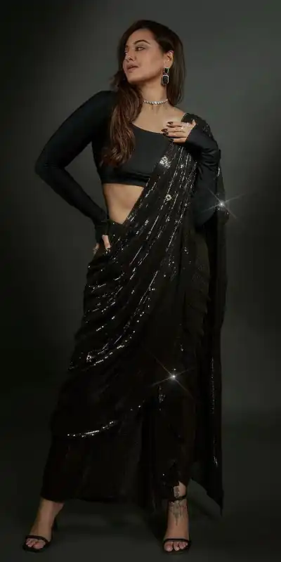 DF 3400 Black Georgette Heavy Sequins Embroidery Saree Casual, Party Wear, Wedding, Events, Festivals Wear Etc. Expected Delivery 4-6 Working Days 1699/- | Designer Sarees, Sarees, Bollywood Sarees, Creative Sarees, Embroidered Sarees, Ethnic Saree, Modern Digital sarees, Party Wear Sarees