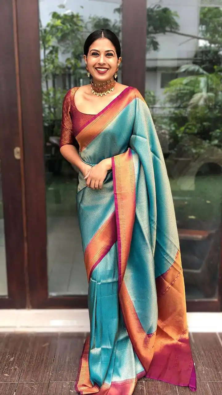 KP 4051 Blue Color Soft Lichi Silk Cloth Rich Pallu All Over Saree Events Casual, Wedding, Festive, Events . Expected Delivery  4-6 Working Days @1399/- | Designer Sarees, Sarees, Bollywood Sarees, Creative Sarees, Embroidered Sarees, Ethnic Saree, Modern Digital sarees, Party Wear Sarees