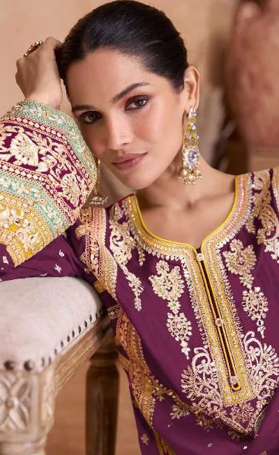  FC 7406 Purple Color Chinon Coding Embroidery Anarkali Suit Wedding, Party, Festive events, etc. Expected Delivery  4-6 Working Days @2849/ | Jump Suits, Salwar suit, Casual Suits, Creative suits, Designer Suits, Palazzo Suits, Party Wear Suits