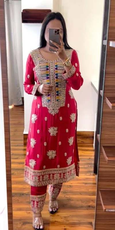  ZSR 3062 Red Color Malty Thread Embroidery Sequence Work Salwar Suit Casual, Wedding, Festive, Events Expected Delivery 4-6 Working Days @2099/- | Jump Suits, Salwar suit, Casual Suits, Creative suits, Designer Suits, Palazzo Suits, Party Wear Suits, Patiala Suits, Straight Suits