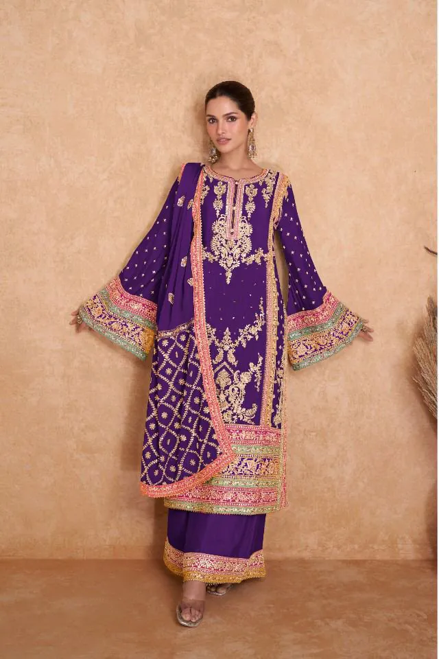  FC 7406 Violet Color Chinon Coding Embroidery Anarkali Suit Wedding, Party, Festive events, etc. Expected Delivery  4-6 Working Days @2849/ | Jump Suits, Salwar suit, Casual Suits, Creative suits, Designer Suits, Palazzo Suits, Party Wear Suits