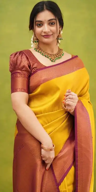 KP 4051 Yellow Color Soft Lichi Silk Cloth Rich Pallu All Over Saree Events Casual, Wedding, Festive, Events . Expected Delivery 4-6 Working Days @1399/- | Designer Sarees, Sarees, Bollywood Sarees, Creative Sarees, Embroidered Sarees, Ethnic Saree, Modern Digital sarees, Party Wear Sarees