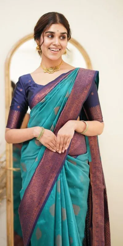 DDF 115 Blue Color Soft Lichi Silk Ordinary Design Rich Pallu Saree Casual, Party Wear, Events, Festivals Etc. Expected Delivery 4-6 Working Days 1499/ | Designer Sarees, Sarees, Bollywood Sarees, Creative Sarees, Embroidered Sarees, Ethnic Saree, Modern Digital sarees, Party Wear Sarees