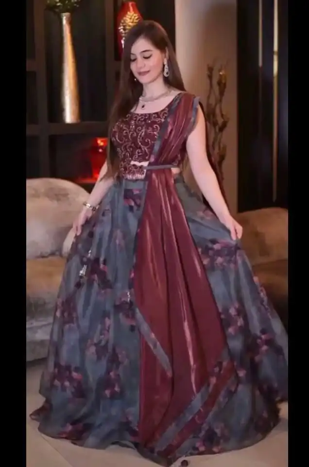 LG 362 Grey Lehenga : Organza Printed Embroidery Lehenga Choli Traditional Wear, Festive, Wedding, Events   Expected Delivery 4-6 Working Days @1999/- | Lehenga, Bollywood Lehenga, Creative Lehenga, Designer Lehenga, Embroidered Lehenga, Party Wear Lehenga