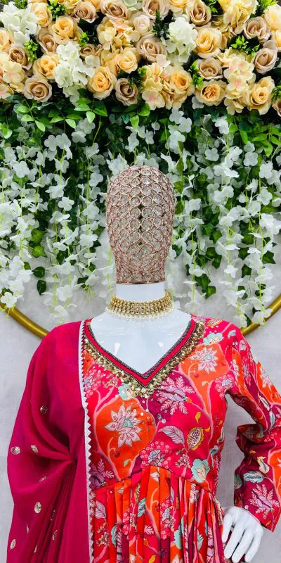 RTC 5610 Red Color Chinon Silk Thread With Sequence Anarkali Suit Casual, Wedding, Party, Festive, Events Etc. Expected Delivery 4-6 Working Days @1849/- | Anarkali Suits, Bollywood Anarkali, Creative-Anarkali, Designer Anarkali, Embroidered Anarkali, Party Wear Anarkali