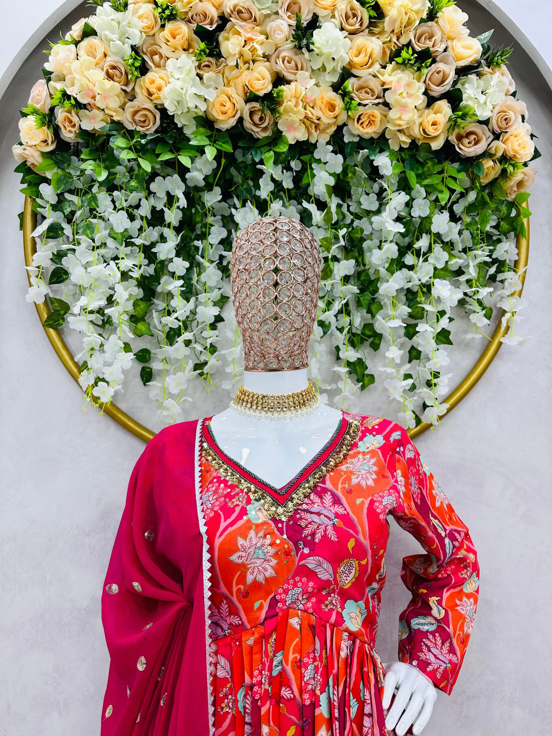 RTC 5610 Red Color Chinon Silk Thread With Sequence Anarkali Suit Casual, Wedding, Party, Festive, Events Etc. Expected Delivery 4-6 Working Days @1849/- | Anarkali Suits, Bollywood Anarkali, Creative-Anarkali, Designer Anarkali, Embroidered Anarkali, Party Wear Anarkali