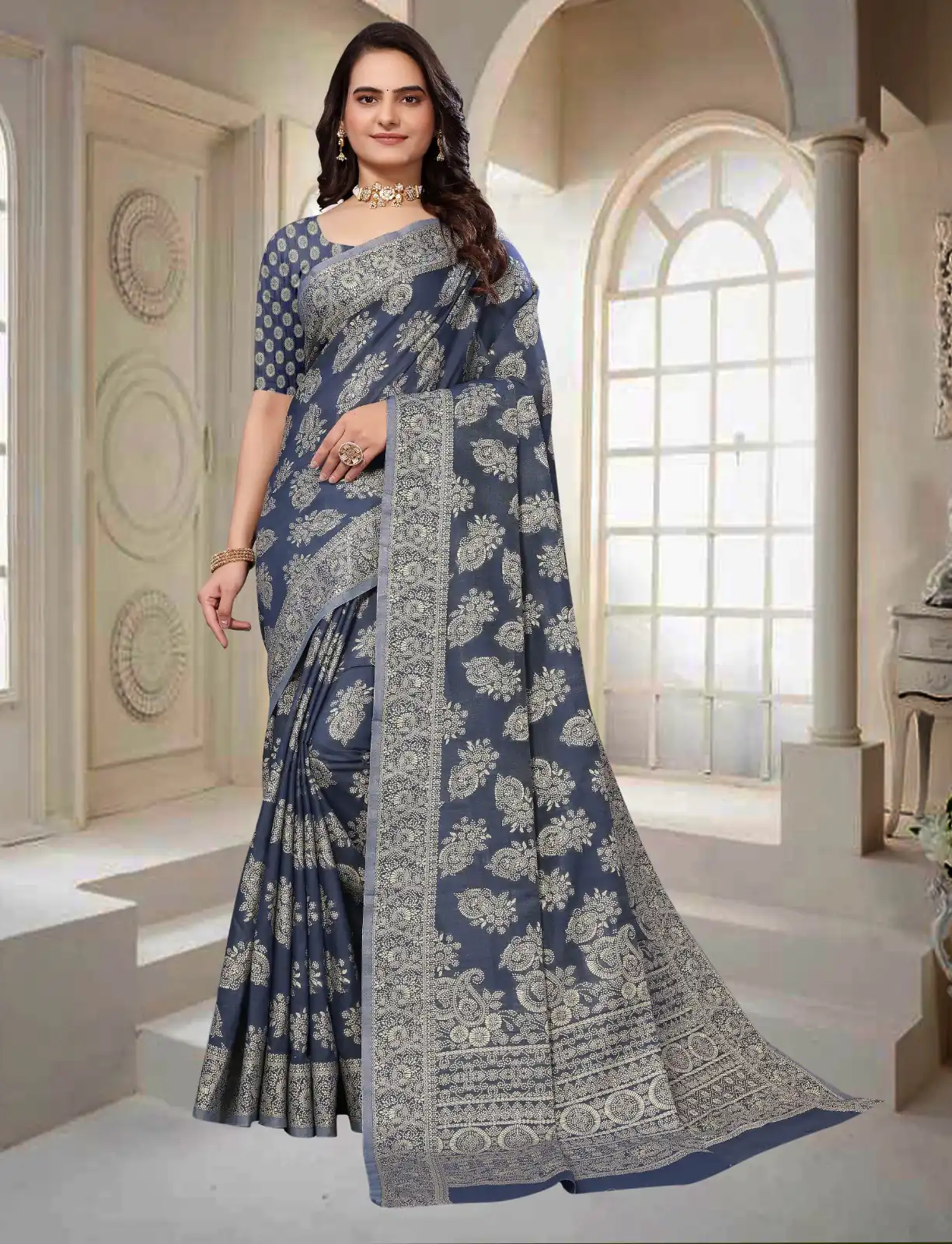 DDH Chikankari Blue Color Chikankari Cotton Line Work Saree Events Casual, Wedding, Festive, Events Etc. Expected Delivery  4-6 Working Days @1749 /- | Designer Sarees, Sarees, Bollywood Sarees, Creative Sarees, Embroidered Sarees, Ethnic Saree, Modern Digital sarees, Party Wear Sarees