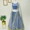 Cute Dodger Blue Soft Net Embroidery Sequins Lehenga Choli