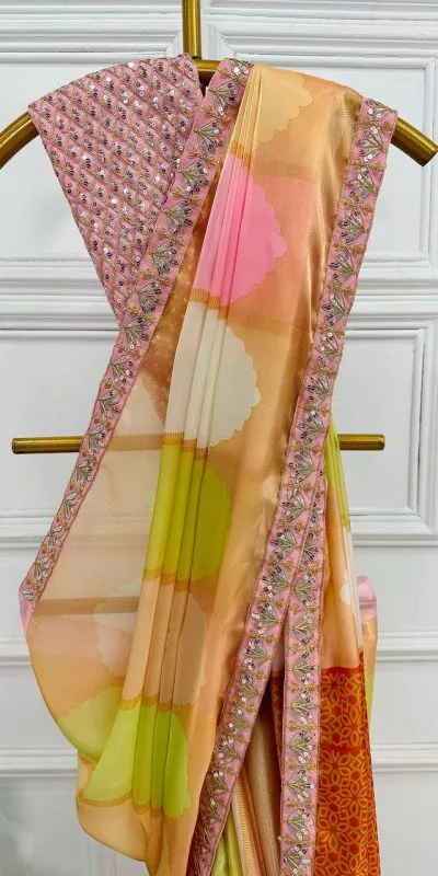 ST 467 Malty Color Jimmichu Digital Printed Embroidery Saree Casual, Wedding, Party, Festive, Events Etc. Expected Delivery 4-6 Working Days @1999/- | Designer Sarees, Sarees, Bollywood Sarees, Creative Sarees, Embroidered Sarees, Ethnic Saree, Modern Digital sarees, Party Wear Sarees