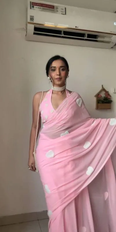 DDH 03 Baby Pink Color Georgette With Hart Gmathi Work Saree Events Casual, Wedding, Festive, Events Etc. Expected Delivery  4-6 Working Days @1499/- | Designer Sarees, Sarees, Bollywood Sarees, Creative Sarees, Embroidered Sarees, Ethnic Saree, Modern Digital sarees, Party Wear Sarees