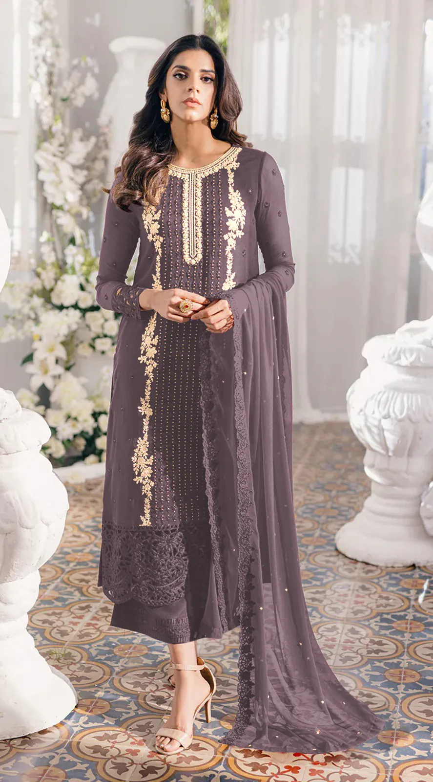 FC Mariya 1032 Coffee Heavy Georgette Embroidery Anarkali Suit Wedding, Party, Festive events, etc. Expected Delivery  4-6 Working Days @1949/- Only | Anarkali Suits, Bollywood Anarkali, Creative-Anarkali, Designer Anarkali, Embroidered Anarkali, Party Wear Anarkali