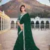 Dazzling Green Color Bright Organza Silk Sequence Work Saree