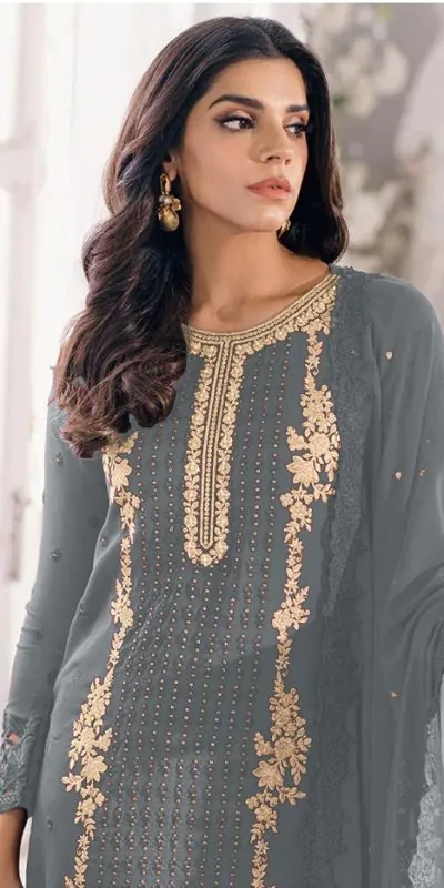 FC Mariya 1032 Grey Heavy Georgette Embroidery Anarkali Suit Wedding, Party, Festive events, etc. Expected Delivery  4-6 Working Days @1949/- Only | Anarkali Suits, Bollywood Anarkali, Creative-Anarkali, Designer Anarkali, Embroidered Anarkali, Party Wear Anarkali