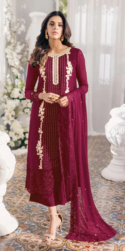FC Mariya 1032 Marooon Color Heavy Georgette Embroidery Anarkali Suit Wedding, Party, Festive events, etc. Expected Delivery 4-6 Working Days @1949/- | Anarkali Suits, Bollywood Anarkali, Creative-Anarkali, Designer Anarkali, Embroidered Anarkali, Party Wear Anarkali
