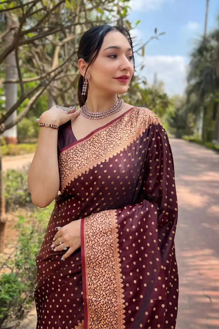 MS 436 Maroon Color Soft Lichi Silk Border And Rich Pallu Saree Casual, Party Wear, Wedding, Events, Etc. Expected Delivery 4-6 Working Days 1399/- | Designer Sarees, Sarees, Bollywood Sarees, Creative Sarees, Embroidered Sarees, Ethnic Saree, Modern Digital sarees, Party Wear Sarees