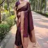 Dazzling Maroon Color Soft Lichi Silk Beautiful Rich Pallu Saree