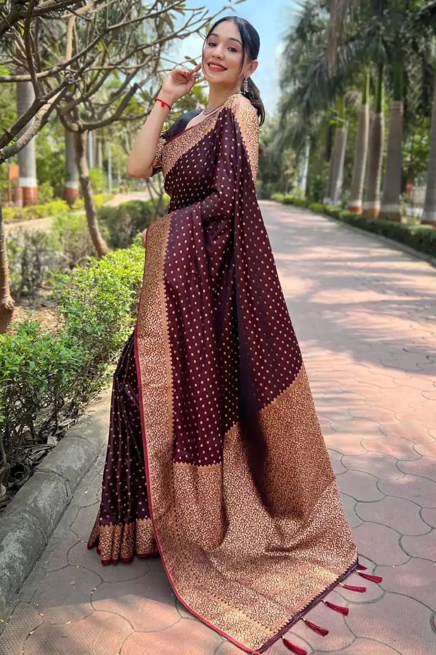 MS 436 Maroon Color Soft Lichi Silk Border And Rich Pallu Saree Casual, Party Wear, Wedding, Events, Etc. Expected Delivery 4-6 Working Days 1399/- | Designer Sarees, Sarees, Bollywood Sarees, Creative Sarees, Embroidered Sarees, Ethnic Saree, Modern Digital sarees, Party Wear Sarees