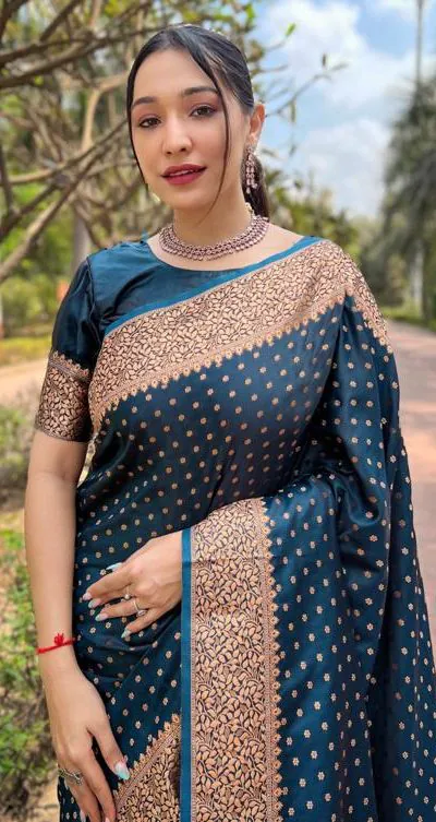 MS 436 Peacock Green Color Soft Lichi Silk Border And Rich Pallu Saree Casual, Party Wear, Wedding, Events, Etc. Expected Delivery 4-6 Working Days 1399/- | Designer Sarees, Sarees, Bollywood Sarees, Creative Sarees, Embroidered Sarees, Ethnic Saree, Modern Digital sarees, Party Wear Sarees