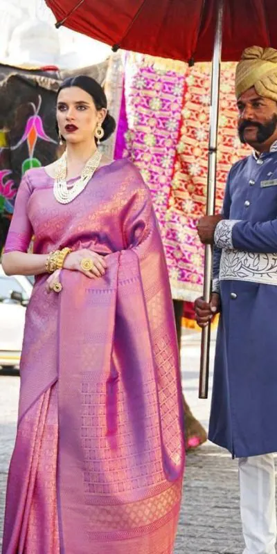 KP 5054  Pink Color Soft Lichi Silk Jacquard Rich Pallu Saree Casual, Party Wear, Wedding, Events Etc. Expected Delivery 4-6 Working Days @1349/- | Designer Sarees, Sarees, Bollywood Sarees, Creative Sarees, Embroidered Sarees, Ethnic Saree, Modern Digital sarees, Party Wear Sarees