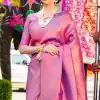Dazzling Pink Color Soft Lichi Silk Jacquard Rich Pallu Saree