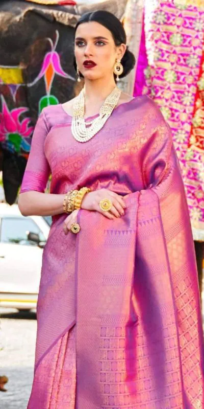 KP 5054  Pink Color Soft Lichi Silk Jacquard Rich Pallu Saree Casual, Party Wear, Wedding, Events Etc. Expected Delivery 4-6 Working Days @1349/- | Designer Sarees, Sarees, Bollywood Sarees, Creative Sarees, Embroidered Sarees, Ethnic Saree, Modern Digital sarees, Party Wear Sarees