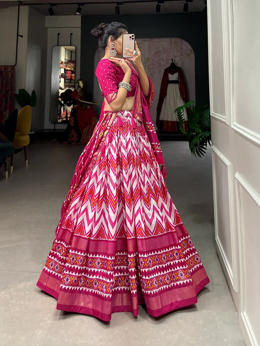 LNB1683 Pink Color Tussar Silk Leheriya Foil Print Lehenga Choli Gotta Patti Lace Festive Party Wedding, Events etc. Delivery 4-6 Working Days @2199 | Lehenga, Bollywood Lehenga, Creative Lehenga, Designer Lehenga, Embroidered Lehenga, Party Wear Lehenga