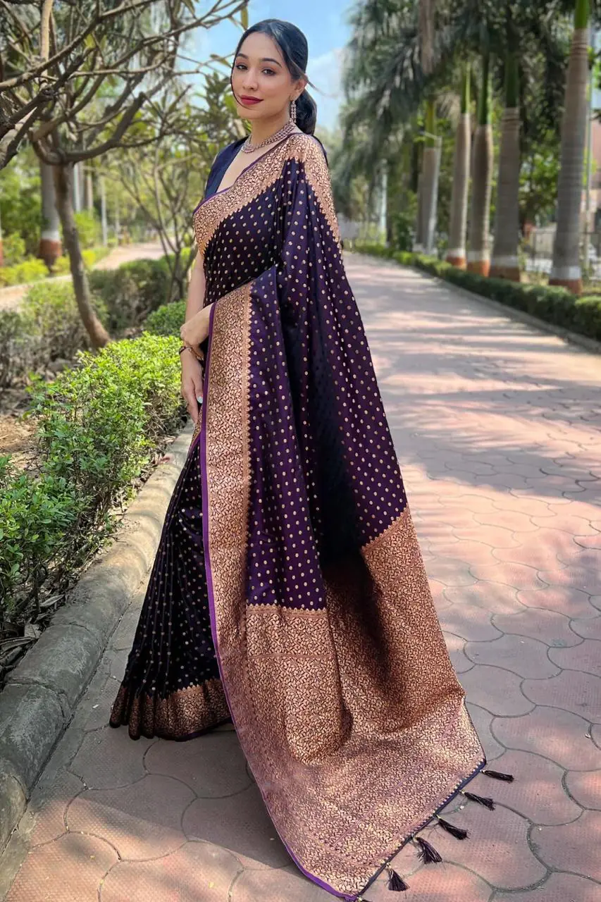 MS 436 Purple Color Soft Lichi Silk Border And Rich Pallu Saree Casual, Party Wear, Wedding, Events, Etc. Expected Delivery 4-6 Working Days 1399/- | Designer Sarees, Sarees, Bollywood Sarees, Creative Sarees, Embroidered Sarees, Ethnic Saree, Modern Digital sarees, Party Wear Sarees