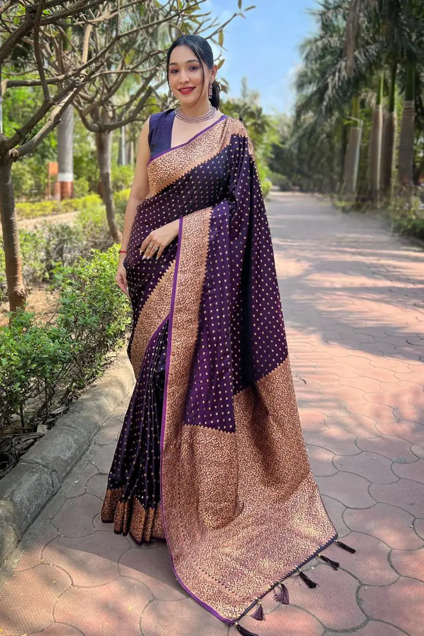 MS 436 Purple Color Soft Lichi Silk Border And Rich Pallu Saree Casual, Party Wear, Wedding, Events, Etc. Expected Delivery 4-6 Working Days 1399/- | Designer Sarees, Sarees, Bollywood Sarees, Creative Sarees, Embroidered Sarees, Ethnic Saree, Modern Digital sarees, Party Wear Sarees