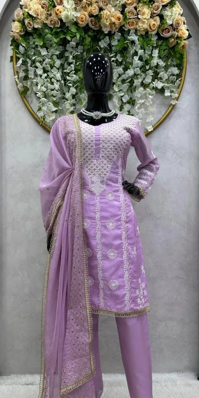 RTC 5689 Purple Color Tabby Organza Thread Sequence Work Kurti Casual, Wedding, Party, Festive, Events Etc. Expected Delivery 4-6 Working Days @1999/- | Kurti, Bollywood Kurti, Creative Kurtis, Designer Kurti, Party Wear Kurti, Selfie Kurti
