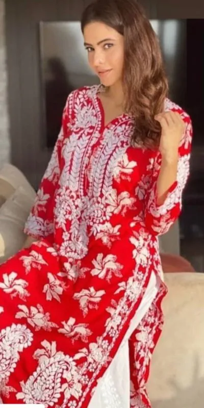 ST 150 Red Color Foix Georgette Fancy Digital Printed Salwar Suit Casual, Wedding, Party, Festive, Events Etc. Expected Delivery 4-6 Working Days @1750/- | Jump Suits, Salwar suit, Casual Suits, Creative suits, Designer Suits, Palazzo Suits, Party Wear Suits, Patiala Suits, Straight Suits