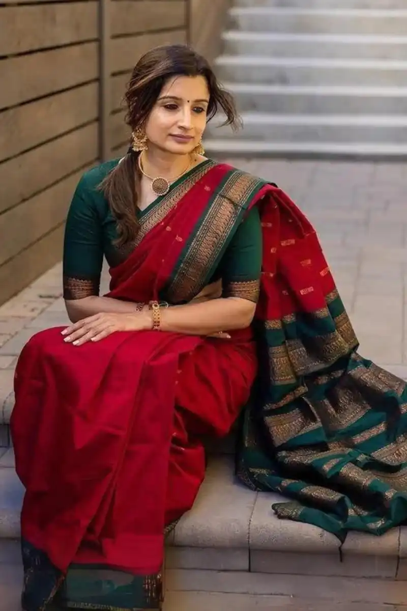 KP - 5044 Red Color Soft Lichi Silk Jacquard On All Over Saree Casual, Party Wear, Wedding, Events Etc. Expected Delivery 4-6 Working Days @1449/- | Designer Sarees, Embroidered Sarees, Sarees, Bollywood Sarees, Creative Sarees, Ethnic Saree, Modern Digital sarees, Party Wear Sarees