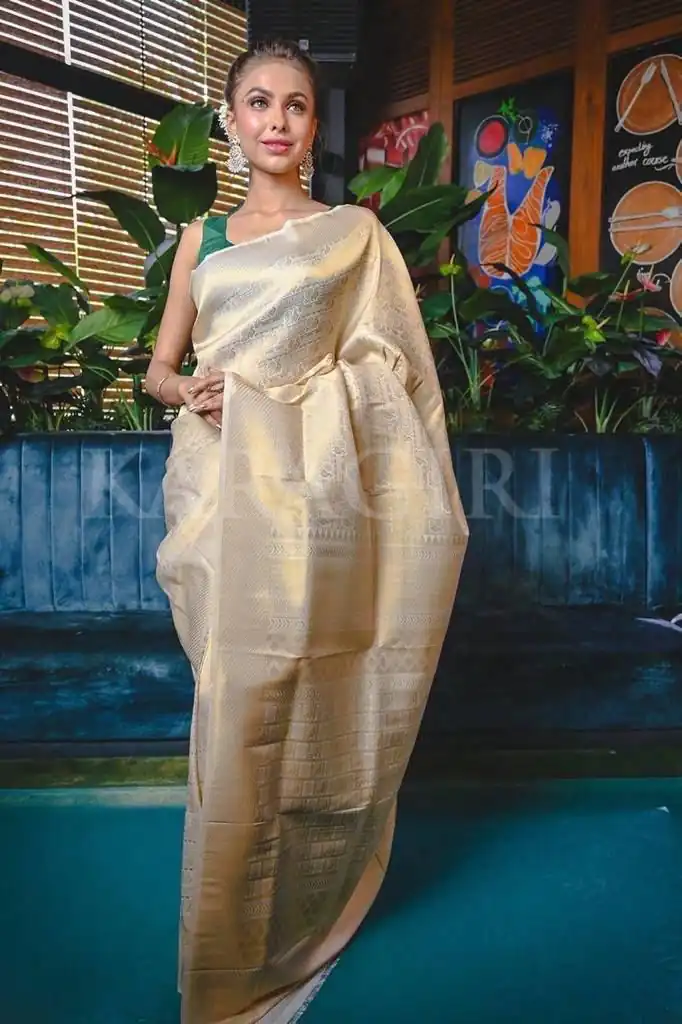 KP 5054  White Color Soft Lichi Silk Jacquard Rich Pallu Saree Casual, Party Wear, Wedding, Events Etc. Expected Delivery 4-6 Working Days @1349/- | Designer Sarees, Sarees, Bollywood Sarees, Creative Sarees, Embroidered Sarees, Ethnic Saree, Modern Digital sarees, Party Wear Sarees